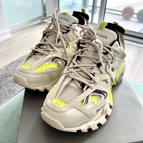 Balenciaga | Shoes | Balenciaga Track Sneakers Size Us 1 In Off White Yellow Poshmark